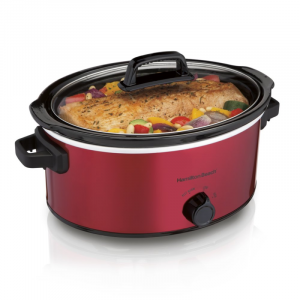 Meals practically make themselves with the Hamilton Beach Slow Cooker. It will hold a 6 lb. chicken or a 4 lb. roast and serves 7+ people.