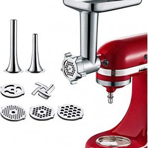 This Meat Grinder Attachment for KitchenAid Stand Mixers can transform your KitchenAid Stand Mixer (not included) into a versatile food grinder & sausage maker.