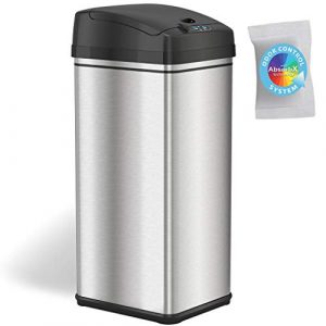 The top rated iTouchless 13 Gal Trash Can is you best solution to all your trash management needs. Activated Carbon Odor Filter keeps odors inside.