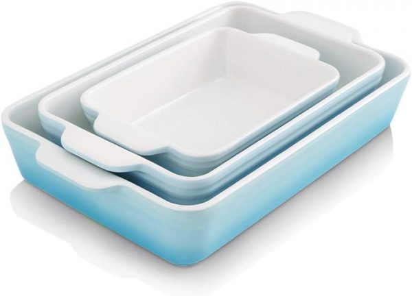 Upgrade your baking with the KOOV 3 Pc Ceramic Bakeware Set. Designed with both functionality & style in mind, this set is perfect for all your baking needs.