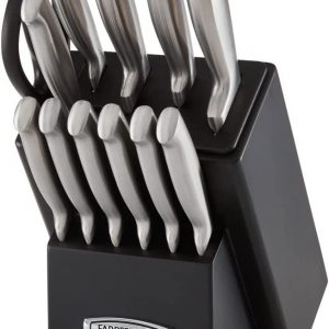 A perfect cut every time with the Self Sharpening 13pc Knife Set. Each slot has a built in ceramic sharpener to hone a knife when they are removed or replaced.
