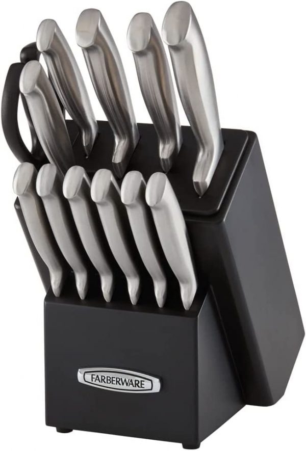 A perfect cut every time with the Self Sharpening 13pc Knife Set. Each slot has a built in ceramic sharpener to hone a knife when they are removed or replaced.