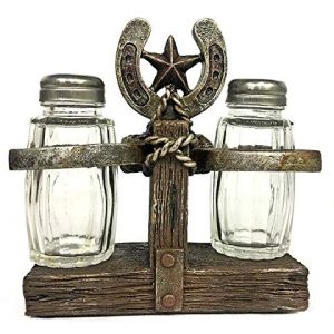 Add a bit of the Wild West to your dining table with these Cowboy Salt Pepper Shakers. They're a perfect addition to any country themed kitchen or dining room.
