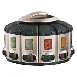 In need of easy storage for your spices? The KitchenArt Spice Carousel with Select-A-Spice & Auto-Measure provides a unique way to store & sort cooking spices.