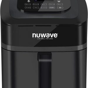 Nuwave 7in1 Air Fryer Oven 7.25-Qt with One-Touch Digital Controls, 50°- 400°F Temperature by 5° Increments, Chef Inspired Features, Functions, Recipes, Bla