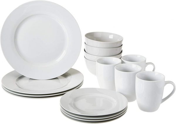 Upgrade your dining experience with our 16Pc Porcelain Dinnerware Set. The sleek modern design complements existing dinnerware pieces, table linen & decor.