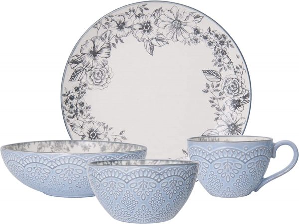Introducing the Gabriela Gray 16 Pc Service for 4. This beautiful dinnerware set that combines elegance and functionality to elevate your dining experience.