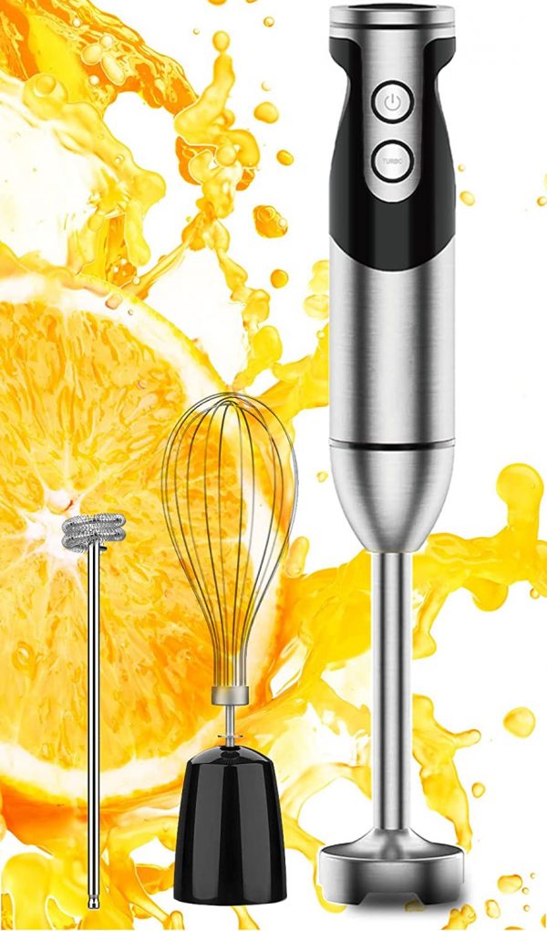 The Titanium Immersion Hand Blender is the ultimate kitchen tool to blend, chop, & mash easily. The 1000W motor is more powerful than most other hand blenders.