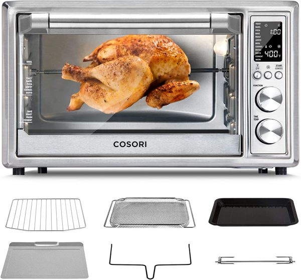 The COSORI air fryer oven is the perfect way to cook for a large family. This appliance has 12 functions and a convection fan for fast and even cooking.