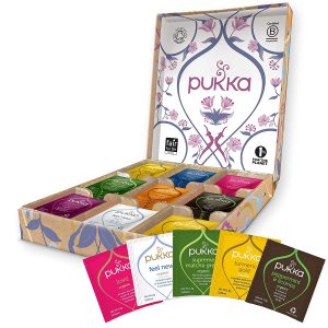 Embark on a journey of taste and wellness with the Pukka Herbal Tea Sampler. Treat yourself or surprise a loved one with this incredible assortment of flavors.