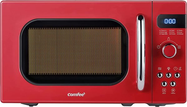The Small Retro Microwave 0.7 Cu Ft is perfect for small kitchen spaces found in apartments, dorms or RV's. This retro red design is cute and compact.