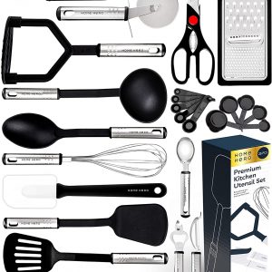 Introducing the ultimate kitchen companion - our premium 25/44 piece Kitchen Utensils Set! This high quality set has all the essential tools you need.