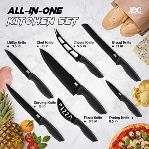 Upgrade your kitchen with the 7 or 15 Pc Knife Set. This set has got you covered. You'll get a versatile chef knife, a fine paring knife & a handy cheese knife.