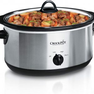 Spacious 7 QT Slow Cooker Crock Pot serves 9 plus people; fits a 7 pound Roast. Keep food at an ideal serving temperature with the convenient warm setting.