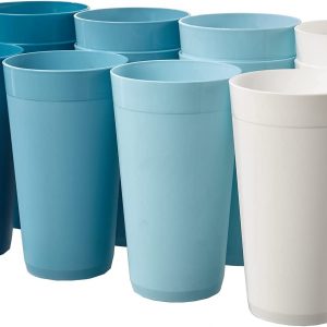 20 oz Plastic Tumblers - 3 solid colors in blue tones, BPA free