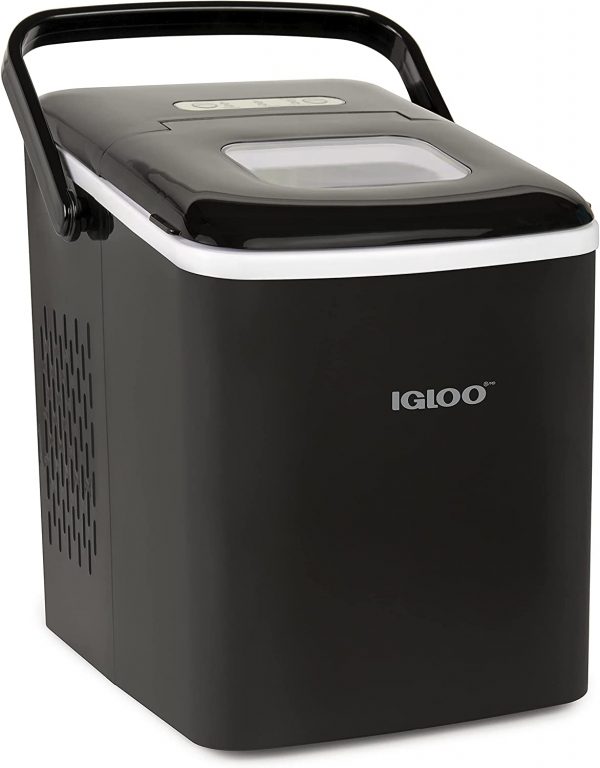 Igloo Self Cleaning Ice Maker produces an impressive 26 pounds of ice per day. Ice cubes are ready in 7 minutes.