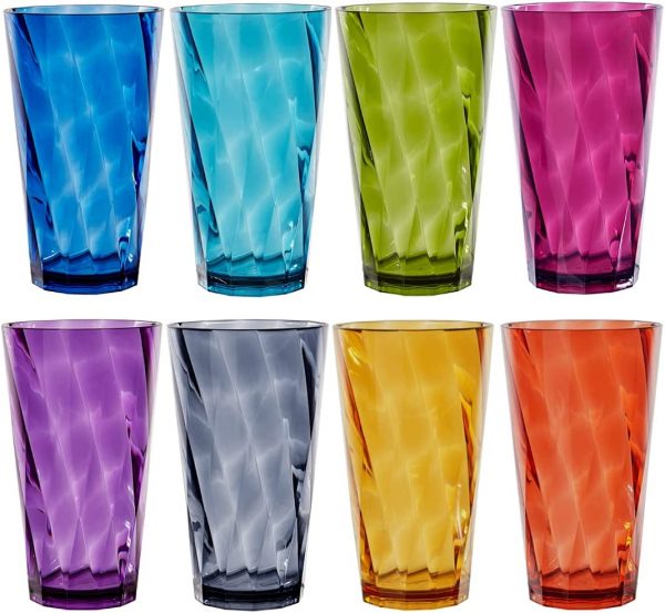 Optix 20 oz Plastic Tumblers in 8 translucent colors, BPA free