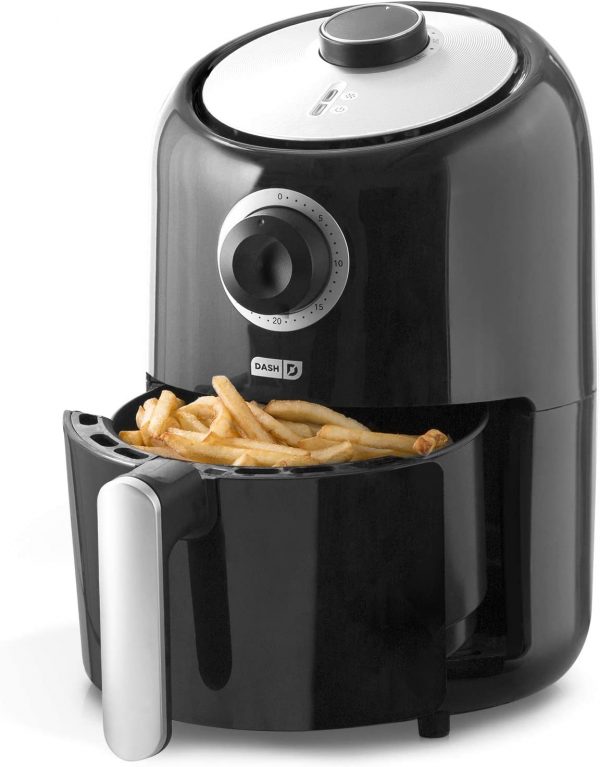 With this Dash compact air fryer enjoy the indulgence of crispy fried foods without the guilt. It has a 30 min. auto shut off time and 2 QT capacity.