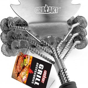 The 18'' Stainless Grill Grate Brush is a perfect solution with a bristles free grill cleaning brush.