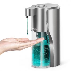Need a hygienic way to dispense soap? See the Hadineeon Rechargeable Automatic Soap Dispenser! With a 17oz capacity, this touch free dispenser keeps your hands clean & your countertops clutter free.