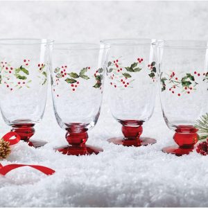 Wow guests at holiday gatherings with our exquisite Set of 4 Winterberry Water Goblets 14 Oz. These goblets will enhance the festivities & impress your guests.